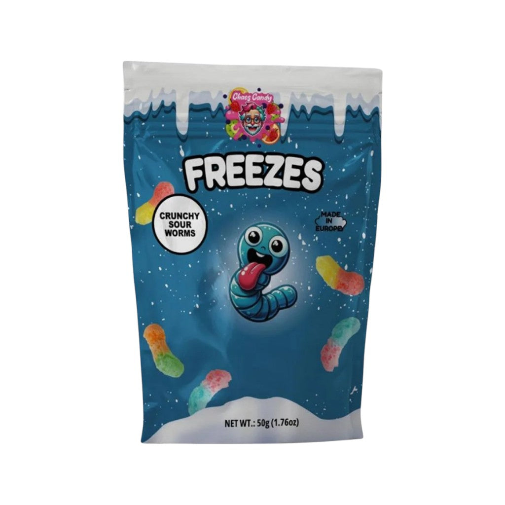 Freezes Dried Candy Crunchy Sour Worms, 50g