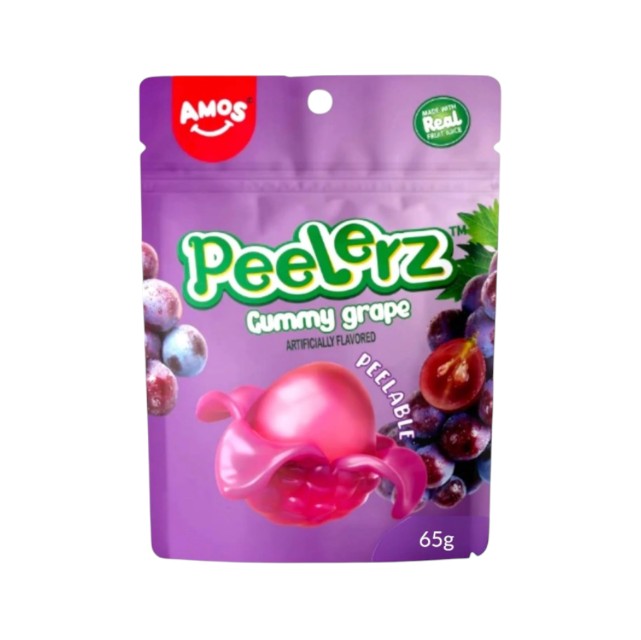 Amos Peelerz Fruit Gummy Grape, 65g
