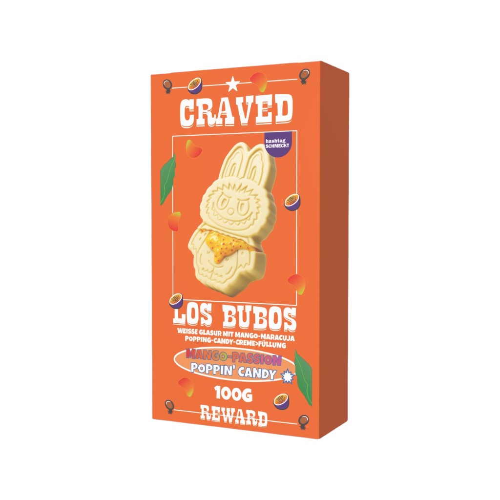 Los Bubos Schokolade Mango-Passion Poppin' Candy, 100g