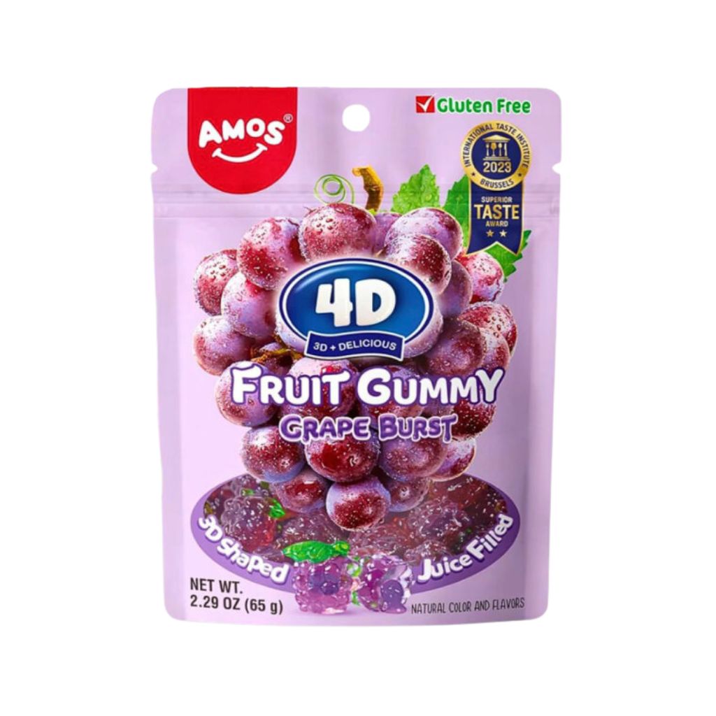 Amos 4D Fruit Gummy Grape Burst, 65g