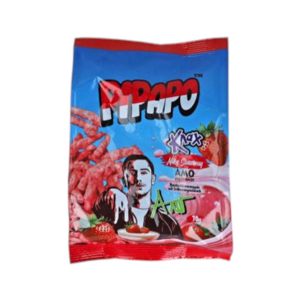 PiPAPO Knax Maissnack Milky Strawberry, 70g