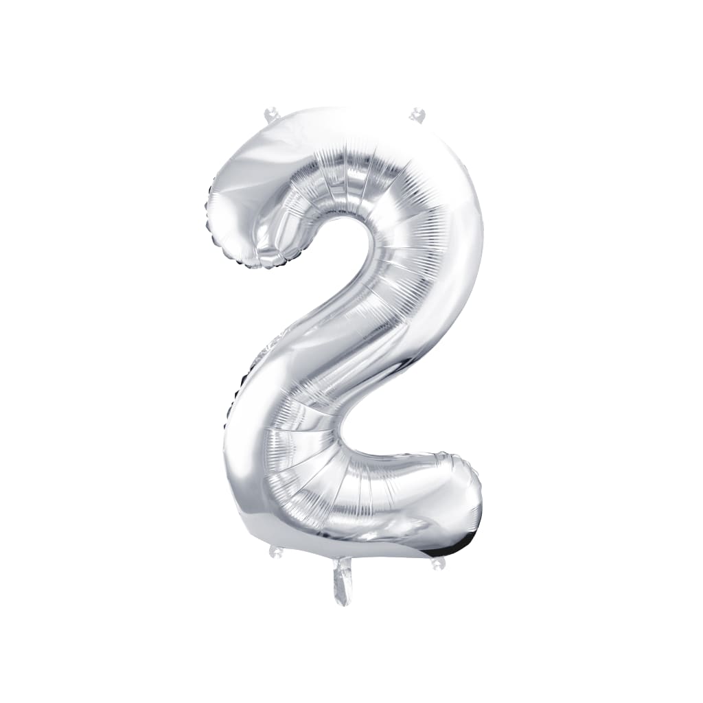 Ballon Zahlen Silber , 86 cm | 2
