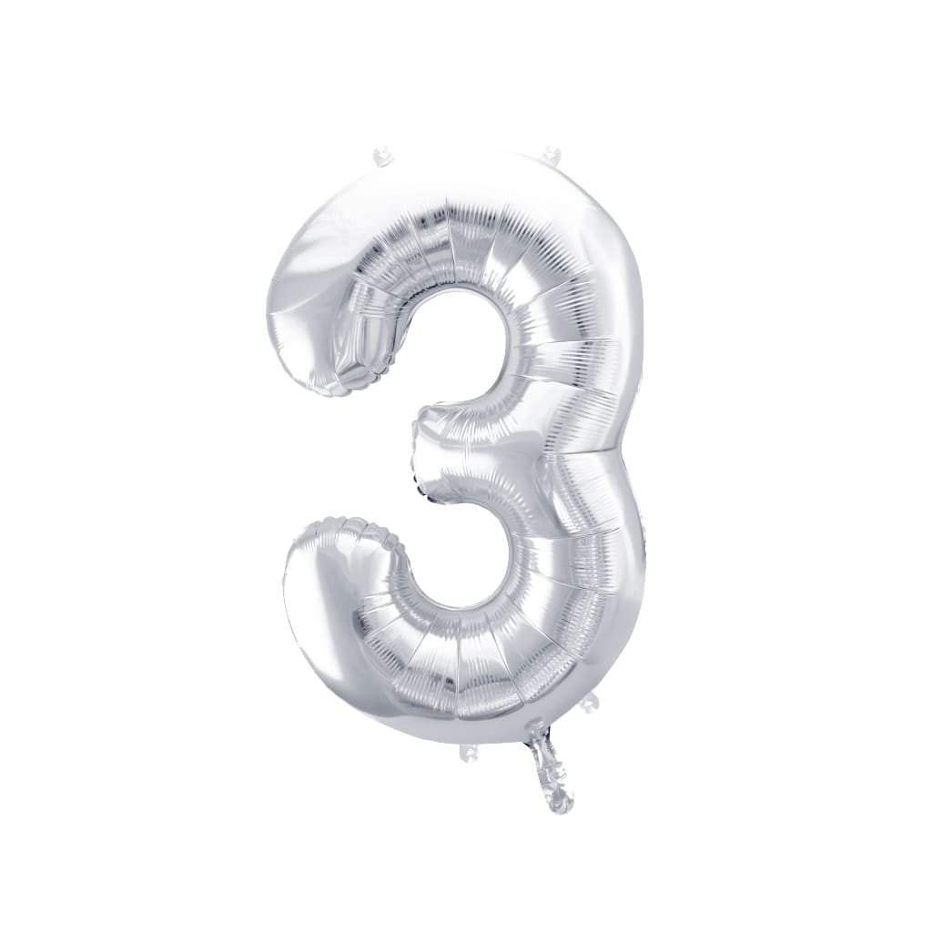 Ballon Zahlen Silber , 86 cm | 3