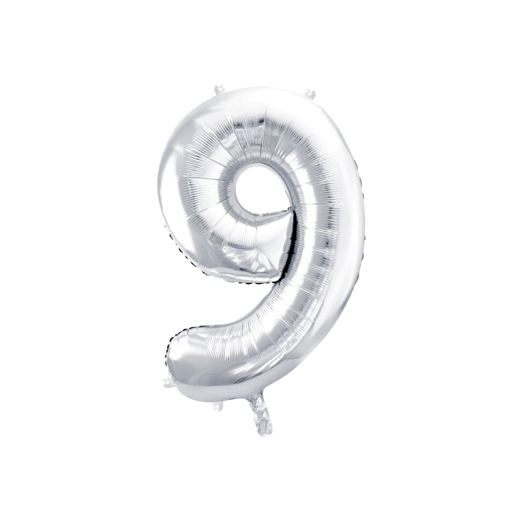 Ballon Zahlen Silber , 86 cm | 9