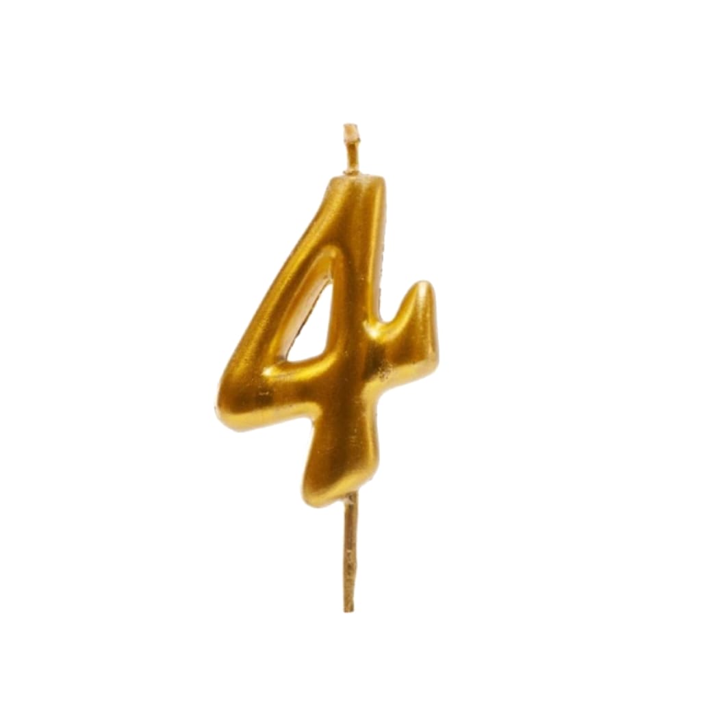 Kerze Zahlen Gold, 5,5cm