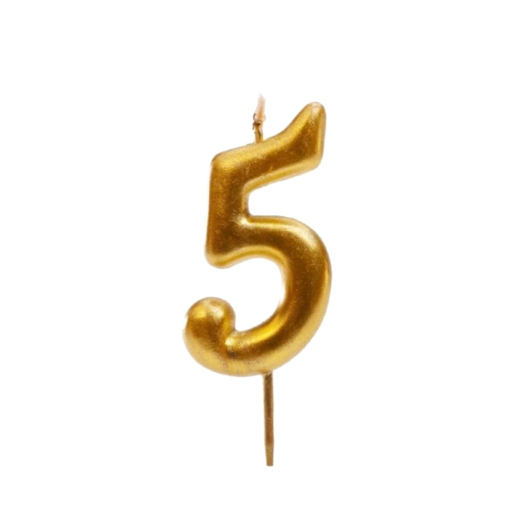 Kerze Zahlen Gold, 5,5cm