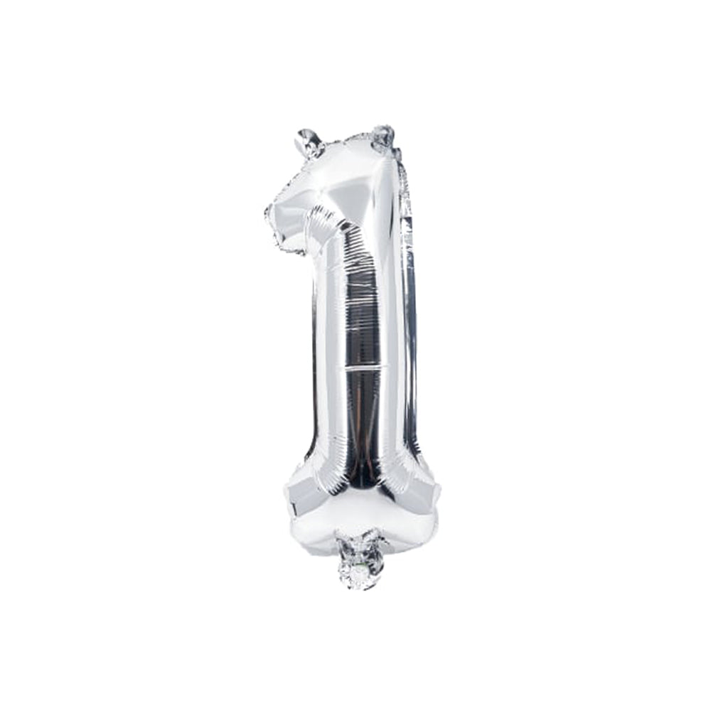 Ballon Zahlen Silber , 35 cm | 1