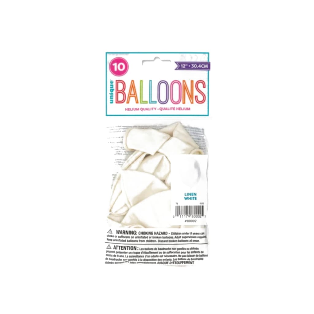 Ballon weiss 30 cm, 8 Stück
