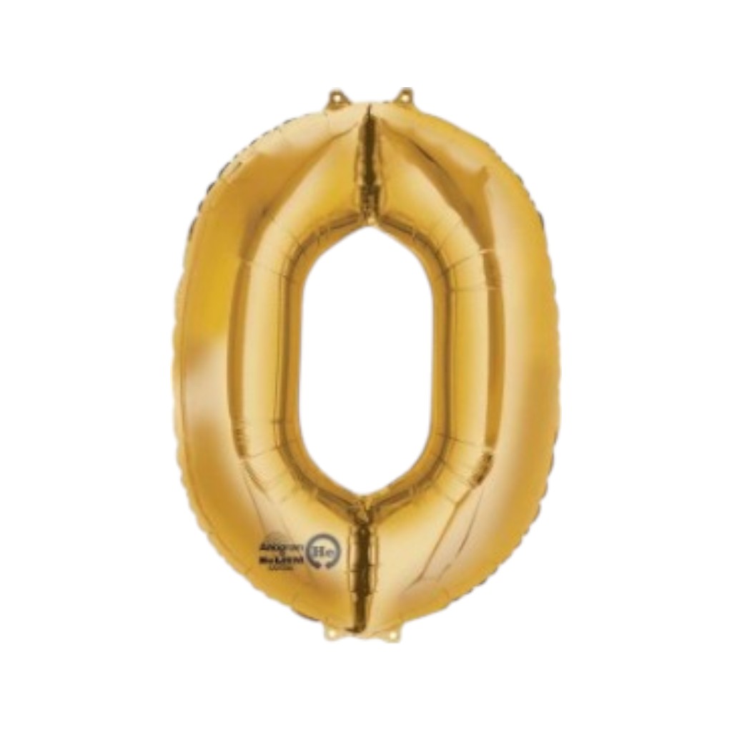 Folienballon Gold, diverse Zahlen, 33-36"/83-91cm