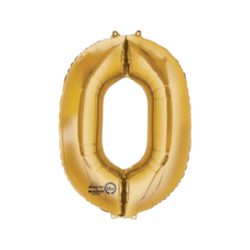 Folienballon Gold, diverse Zahlen, 33-36"/83-91cm