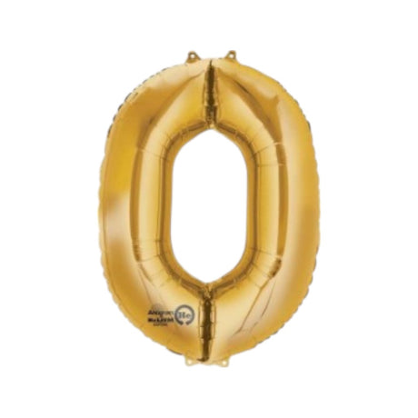 Folienballon Gold, diverse Zahlen, 33-36"/83-91cm