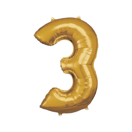 Folienballon Gold, diverse Zahlen, 33-36"/83-91cm