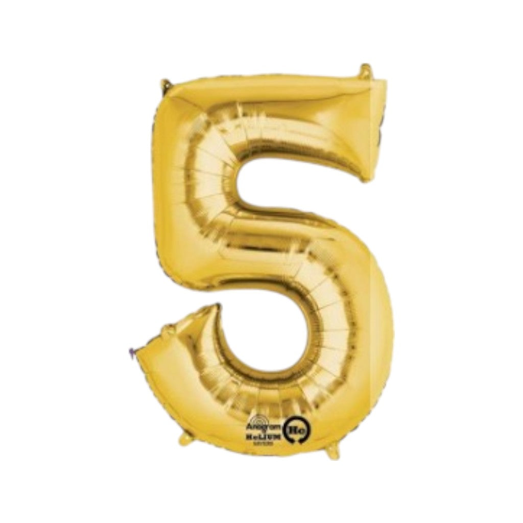 Folienballon Gold, diverse Zahlen, 33-36"/83-91cm