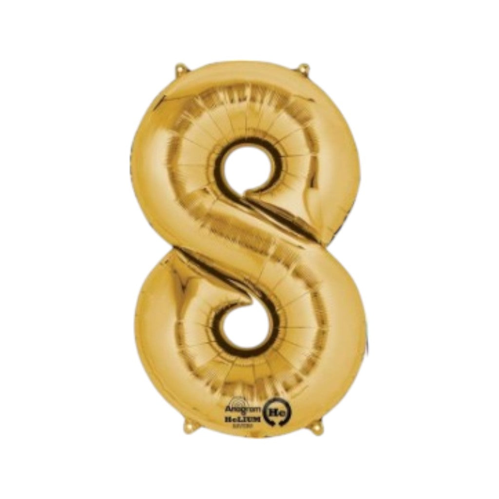 Folienballon Gold, diverse Zahlen, 33-36"/83-91cm