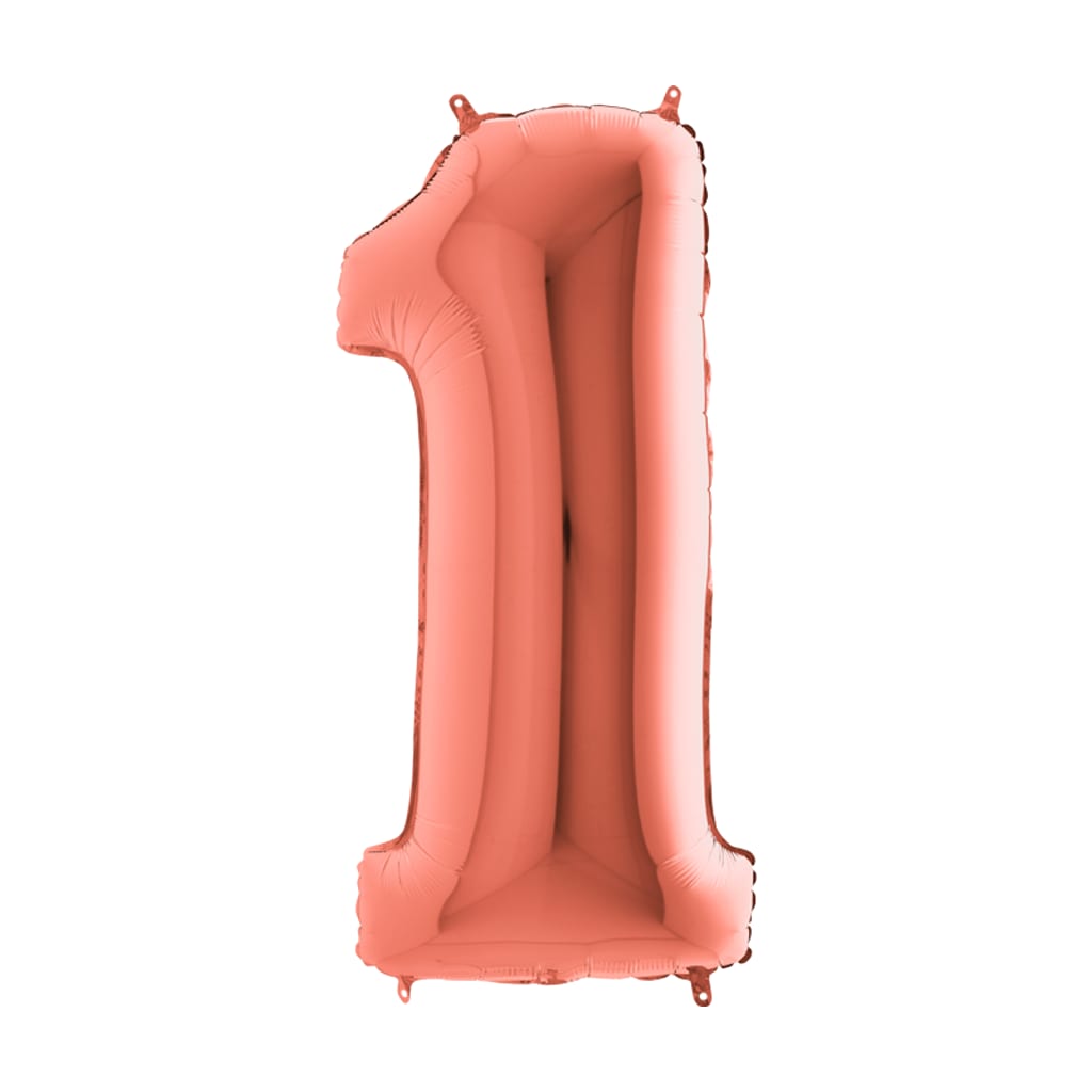 Folienballon Rose Gold, diverse Zahlen, 26"/66cm