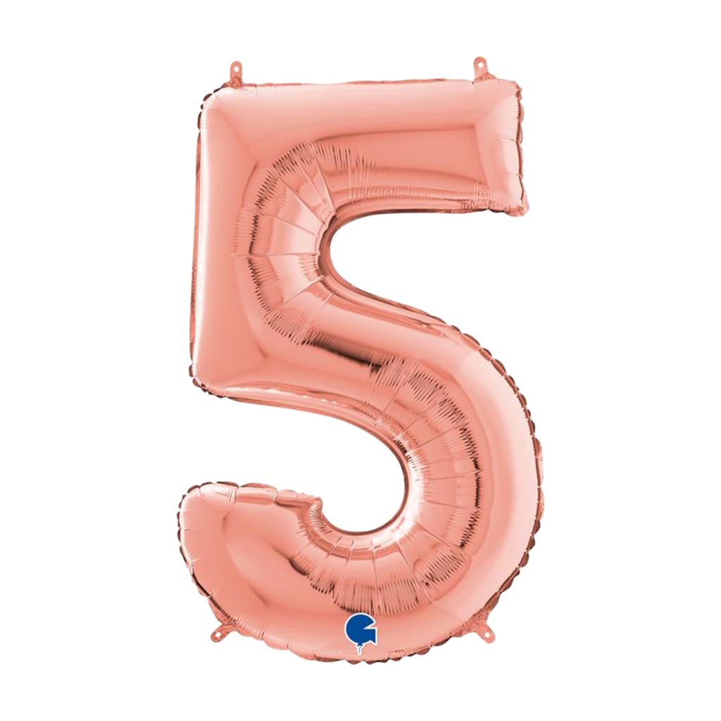 Folienballon Rose Gold, diverse Zahlen, 66 cm | 5