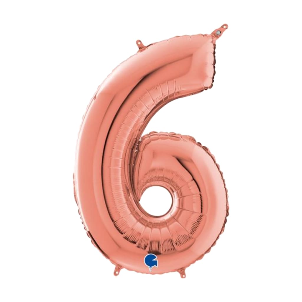Folienballon Rose Gold, diverse Zahlen, 66 cm | 6