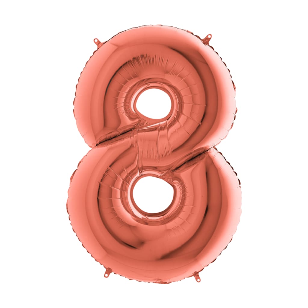 Folienballon Rose Gold, diverse Zahlen, 66 cm | 8