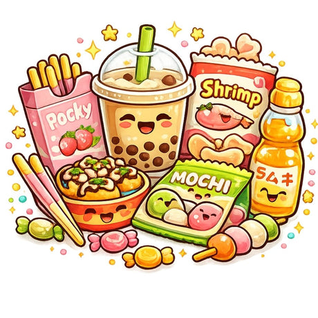 Asiatische Süssigkeiten und Snacks