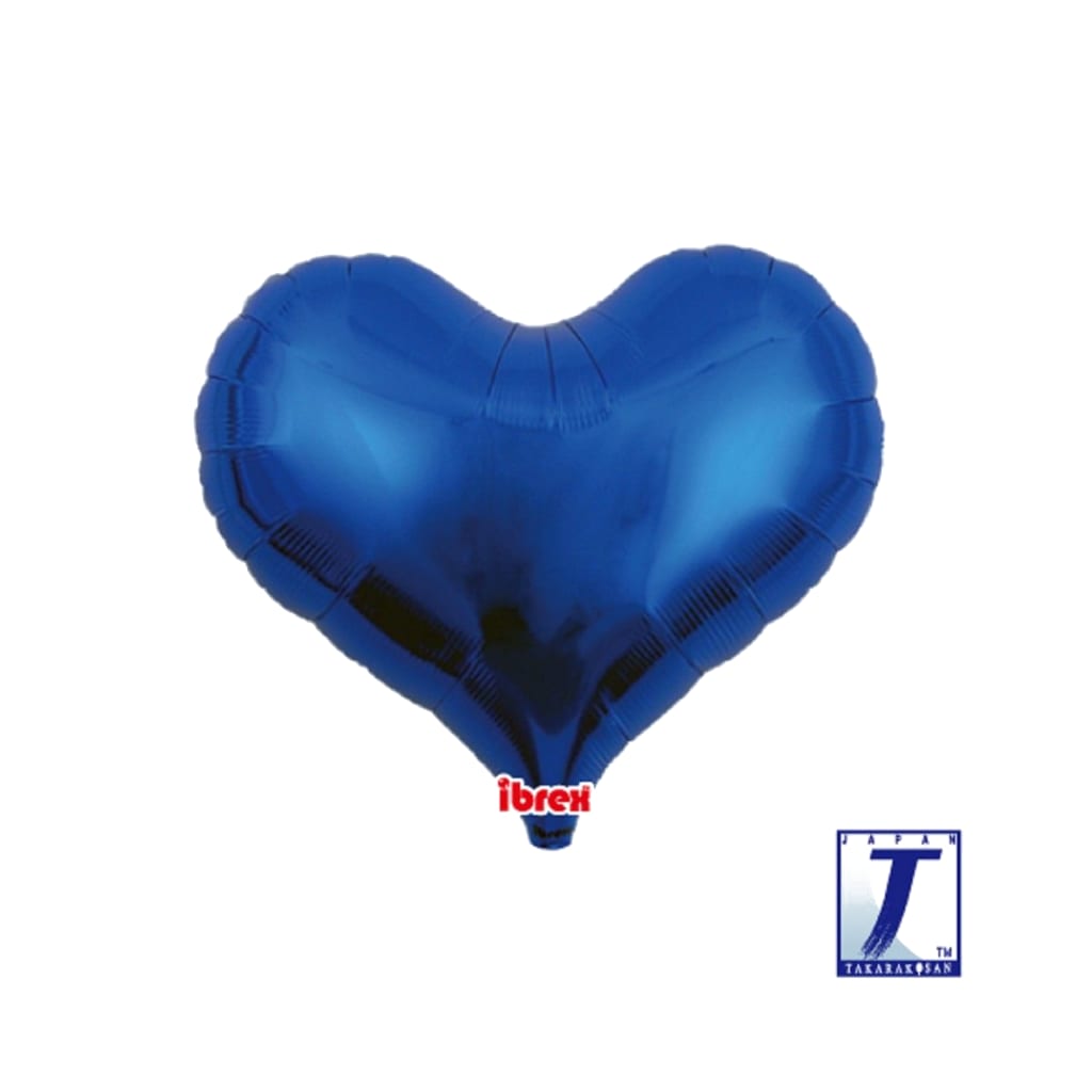 Folienballon Herz metallic blue, 36cm, 5 Stück