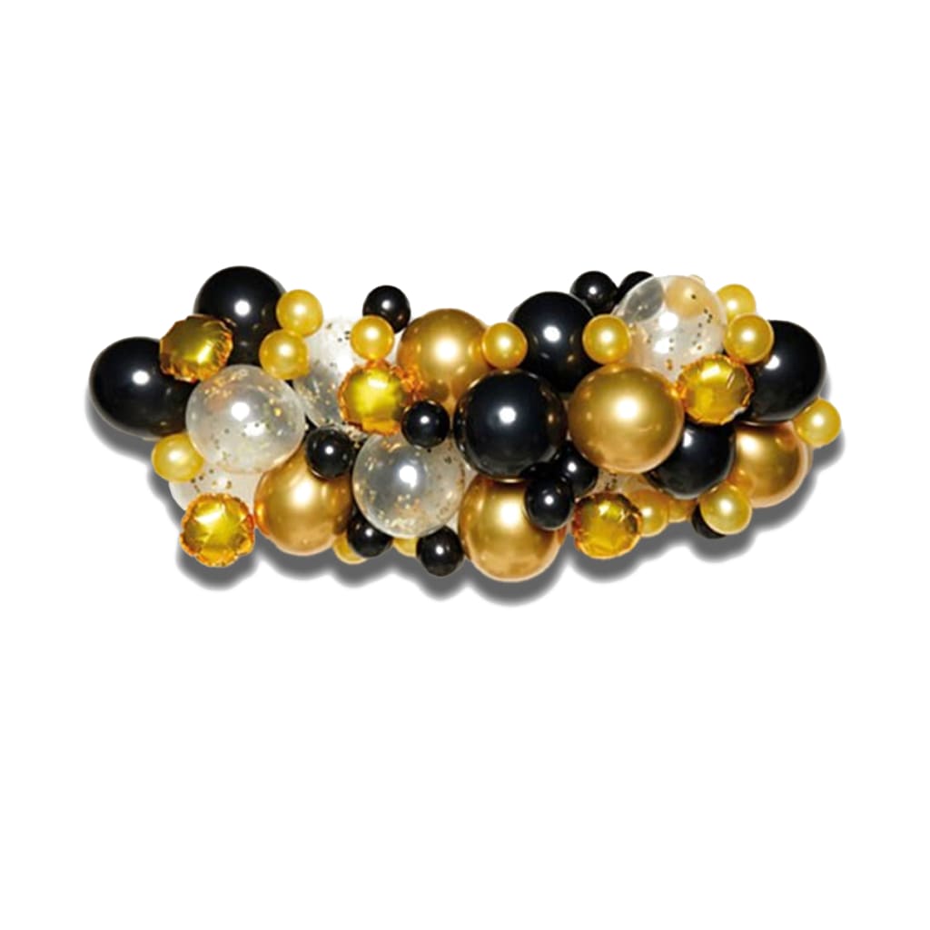 DIY Ballongirlande Schwarz Gold 66 Ballons
