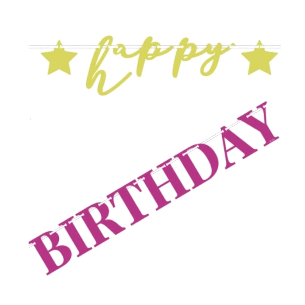 Happy Birthday Papier Banner | Blau