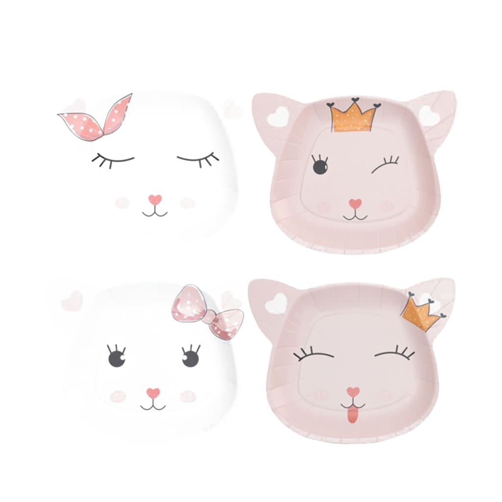 Einwegteller Lady Kitty 18x17cm, 8 Stück