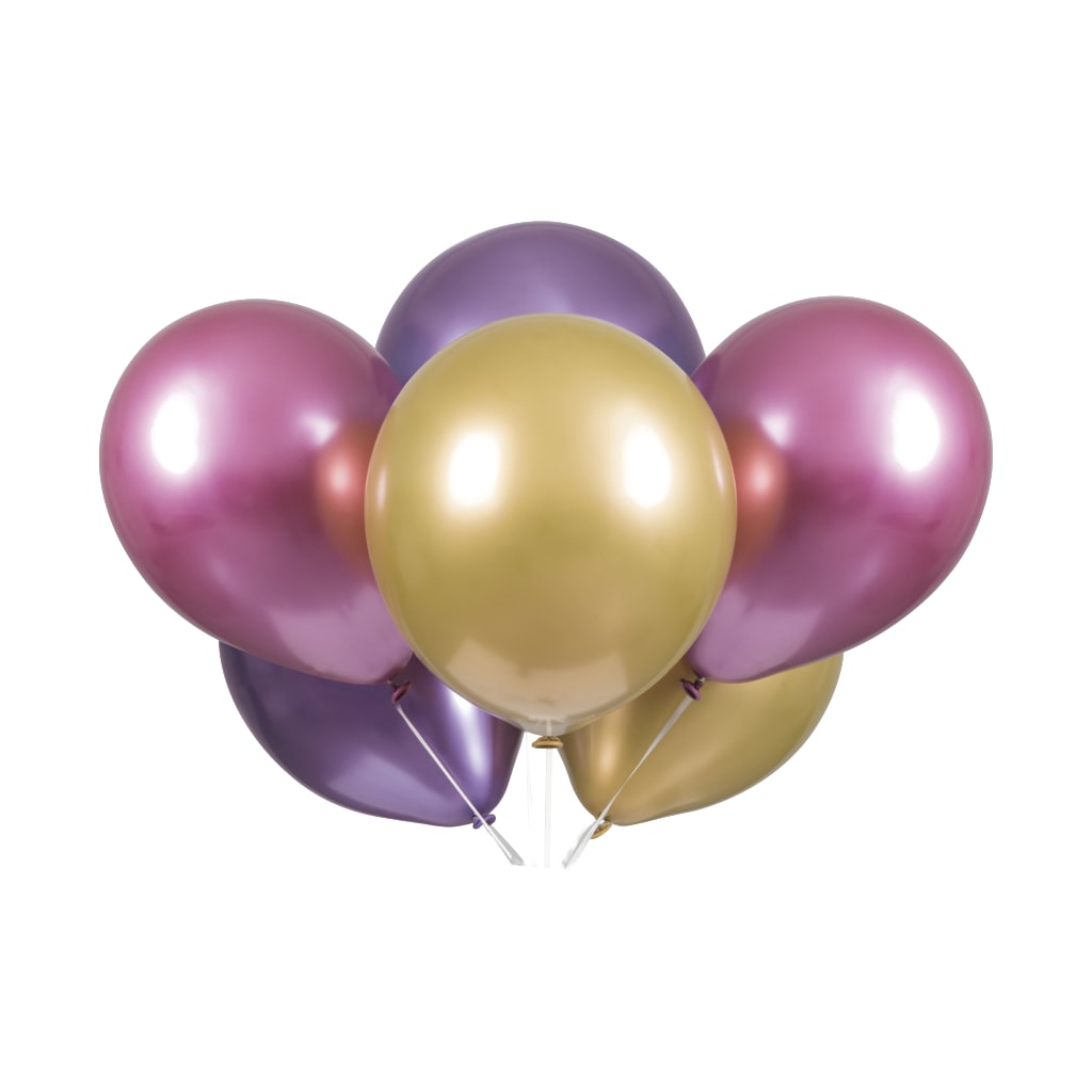 Latexballon lila metallic 28 cm, 6 Stück