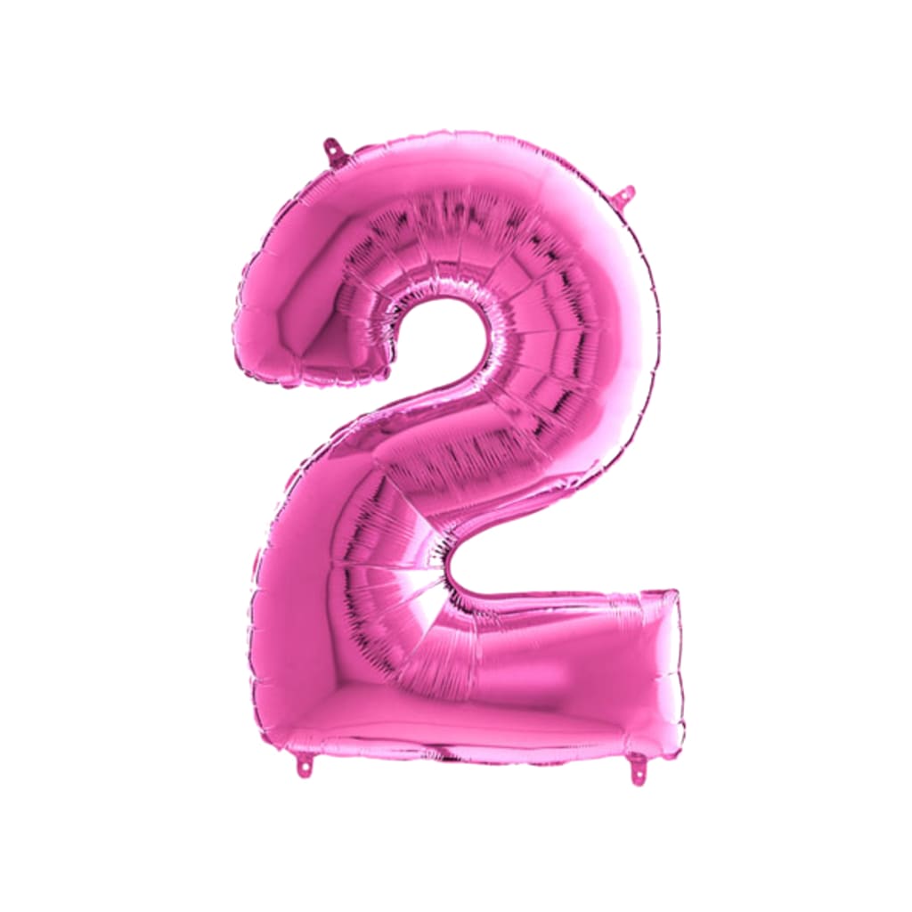 Happy Birthday Ballon Zahl Pink, 66 cm | 2