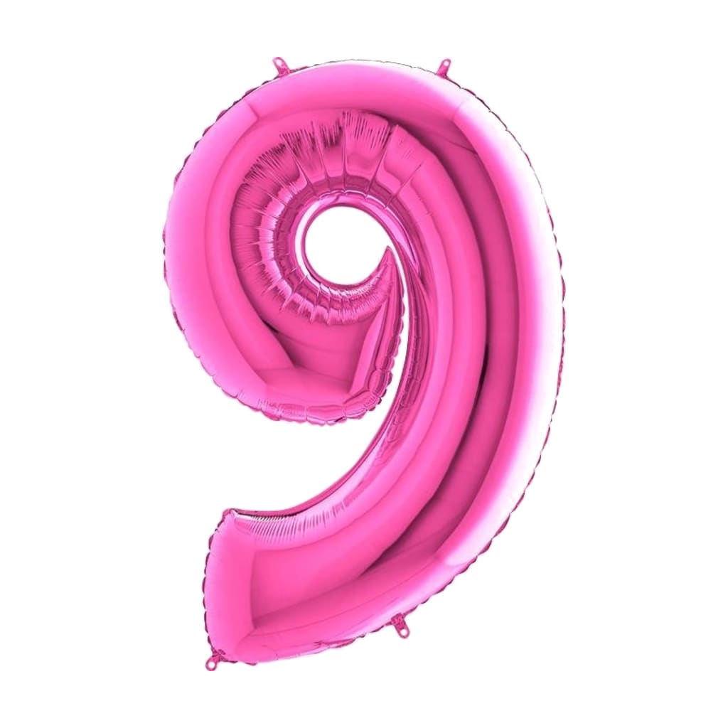 Happy Birthday Ballon Zahl Pink, 66 cm | 9
