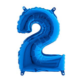 Happy Birthday Ballon Zahl Blau, 66 cm