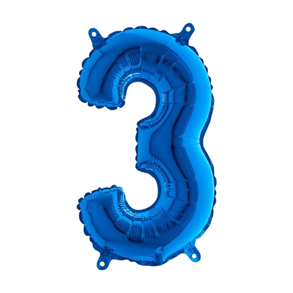 Happy Birthday Ballon Zahl Blau, 66 cm