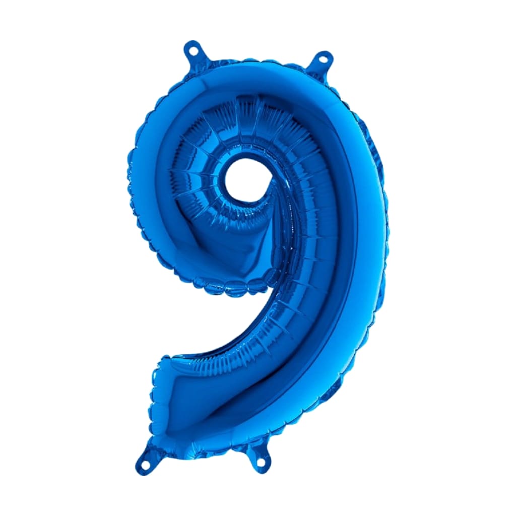 Happy Birthday Ballon Zahl Blau, 66 cm | 9