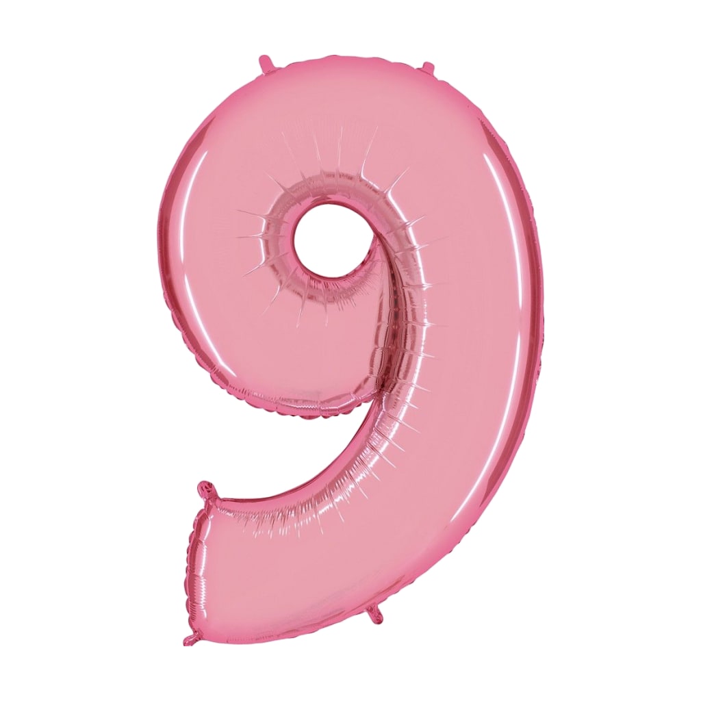 Happy Birthday Ballon Zahl Pastel Pink, 66 cm | 9