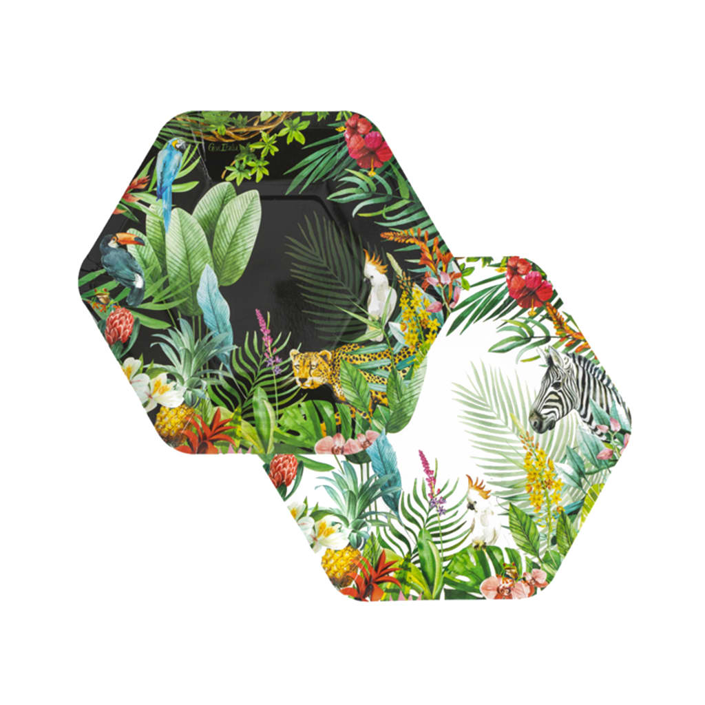 Einwegteller Tropical Jungle 23cm, 8 Stück
