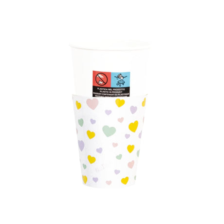 Einwegbecher Candy Hearts, 8 Stück