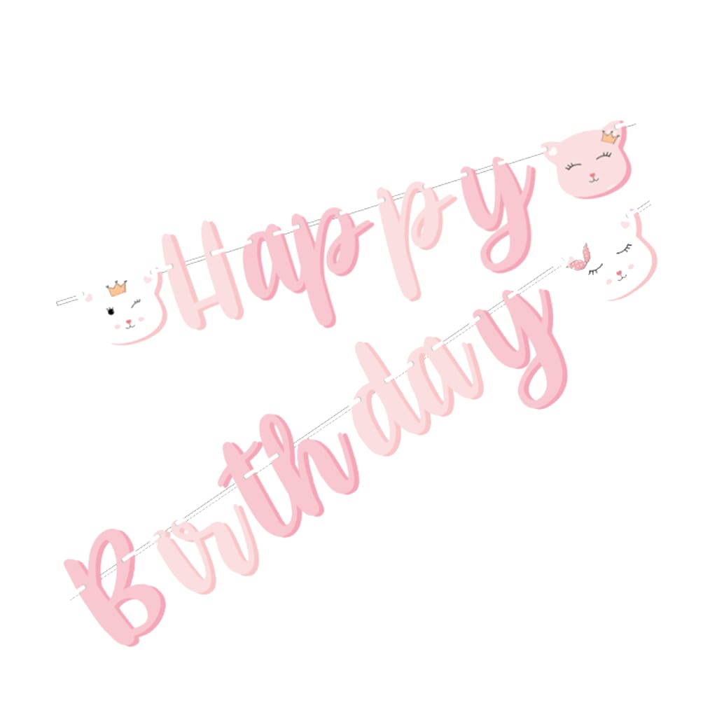 Happy Birthday "Lady Kitty" Banner, 1 Stück