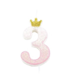 Crown Glitzerkerze, 9,5cm - 3