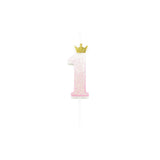 Crown Glitzerkerze, 9,5cm - 1