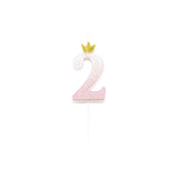 Crown Glitzerkerze, 9,5cm - 2