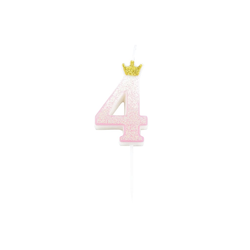 Crown Glitzerkerze, 9,5cm - 4