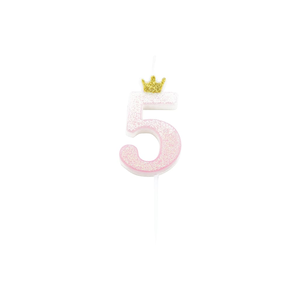 Crown Glitzerkerze, 9,5cm - 5