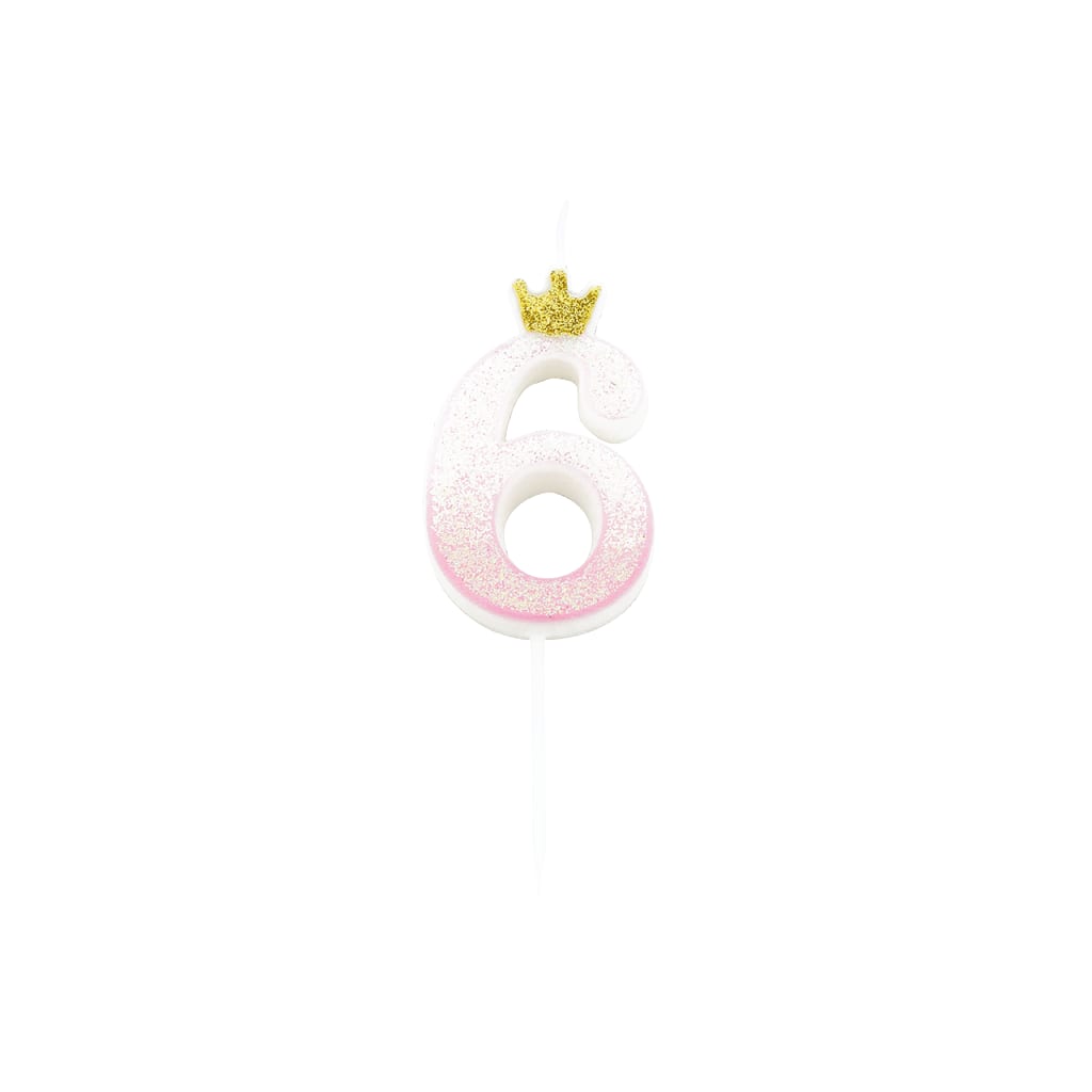 Crown Glitzerkerze, 9,5cm - 6