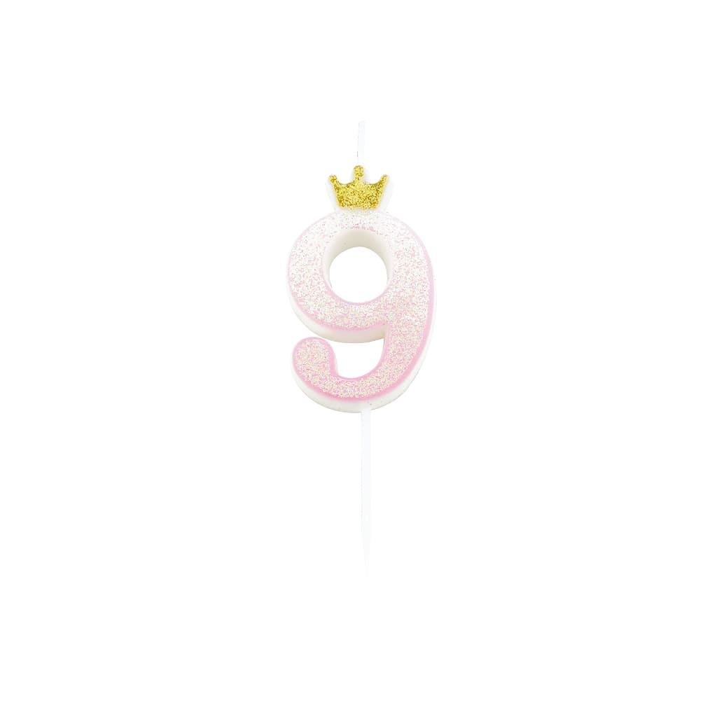 Crown Glitzerkerze, 9,5cm - 9