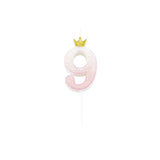 Crown Glitzerkerze, 9,5cm - 9