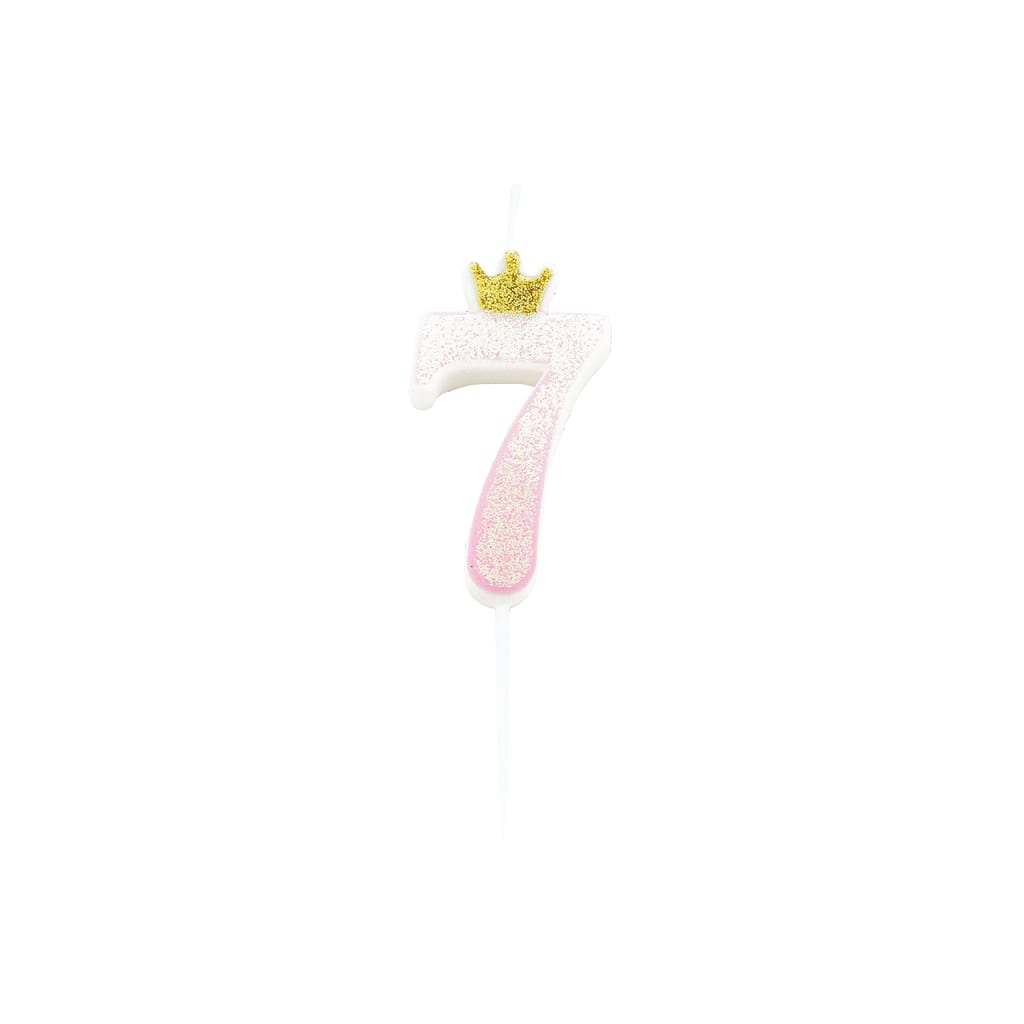 Crown Glitzerkerze, 9,5cm | 7