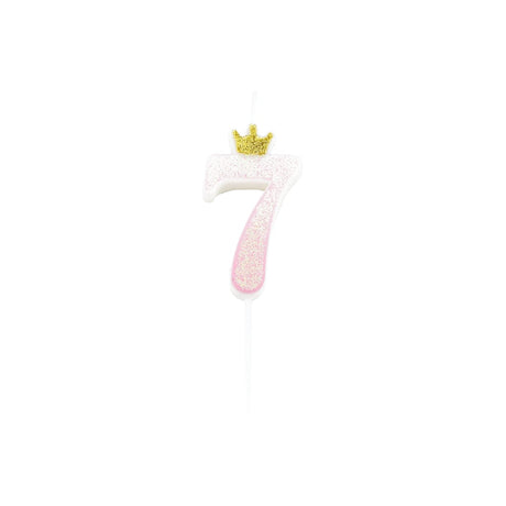 Crown Glitzerkerze, 9,5cm