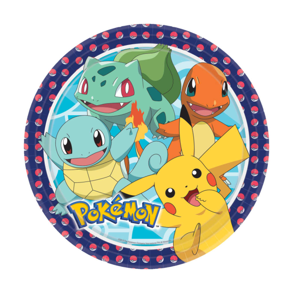 Einwegteller Pokémon 23 cm, 8 Stück