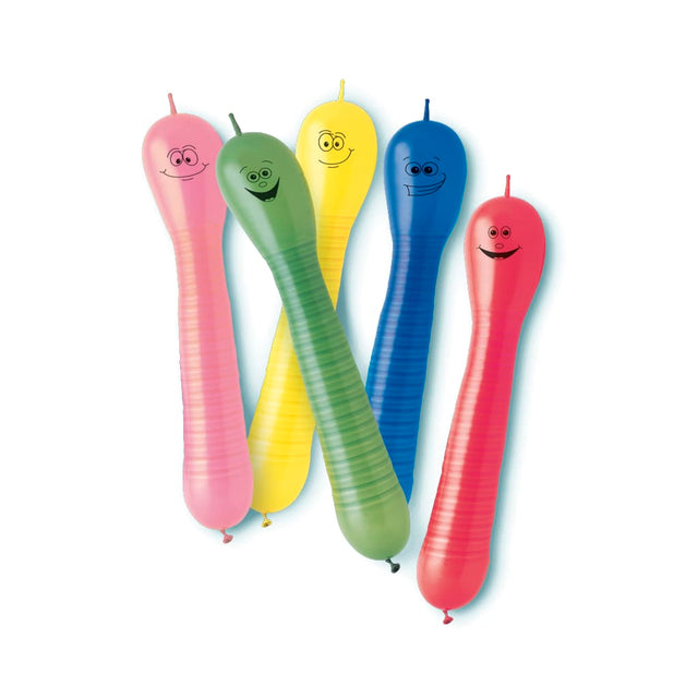 Ballon quirlige Würmer, 12 Stück