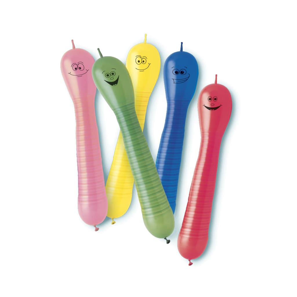 Ballon quirlige Würmer, 12 Stück